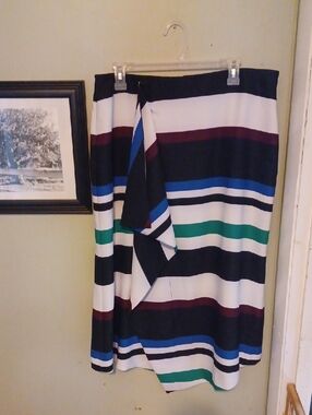 Lane Bryant Black Label Striped Skirt Size 16
